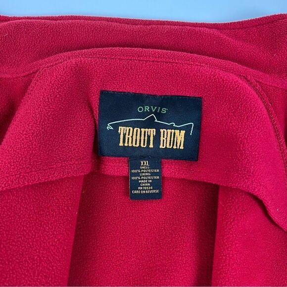 Orvis Trout Bum Black/Red Full ZIP Jacket Size XXL - Picture 5 of 7